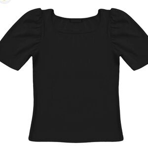 Black Square Neck Women's Top